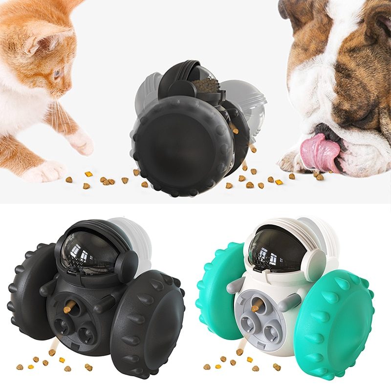 copo para animais estimação, Alimentador copo interativo para gatos,  Brinquedo para petiscos comida para animais estimação 360 graus rotação  vazando
